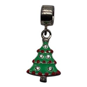 Christmas Tree Charm Pendant For European Style Bracelets Green Red Unisex